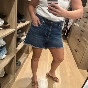 Good American Blue Jean Shorts High-Waisted Fitted